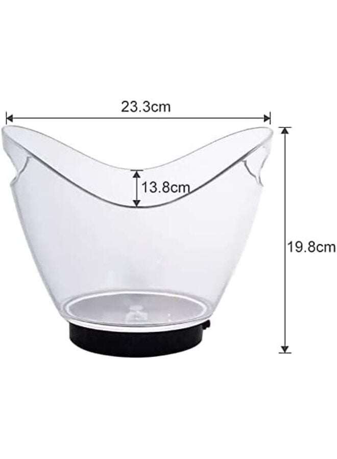يُسلِّم دلو ثلج مزود بإضاءة LED، دلو ثلج بلاستيكي شفاف، دلو ثلج كبير السعة، دلو تبريد LED ملون RGB، دلو ثلج للشمبانيا والنبيذ والبيرة مع إضاءة للحفلات والمنازل والبارات والنوادي - Image 3